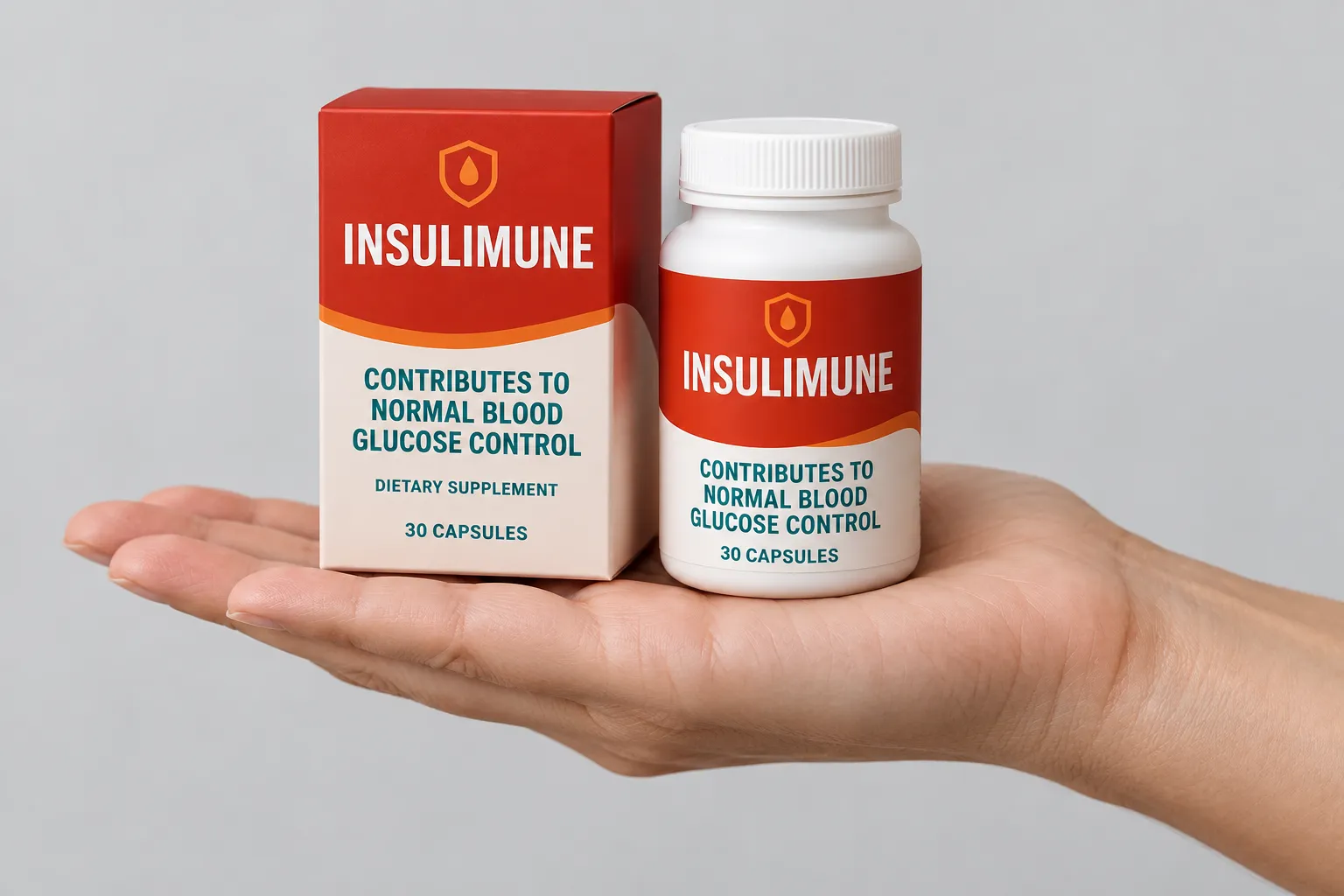 Insulimune + — Verpackung in der Hand