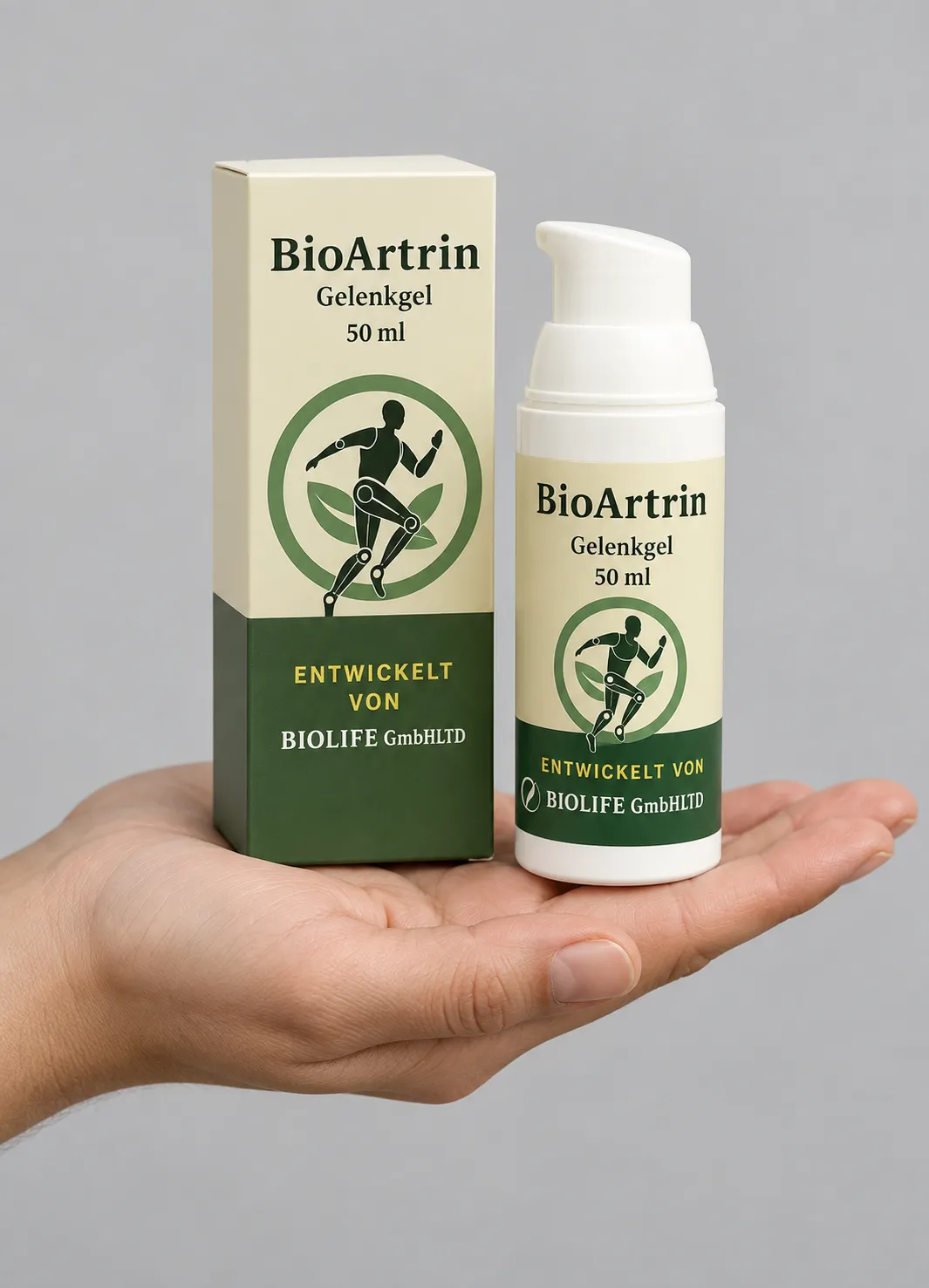 BioArtrin — Verpackung in der Hand