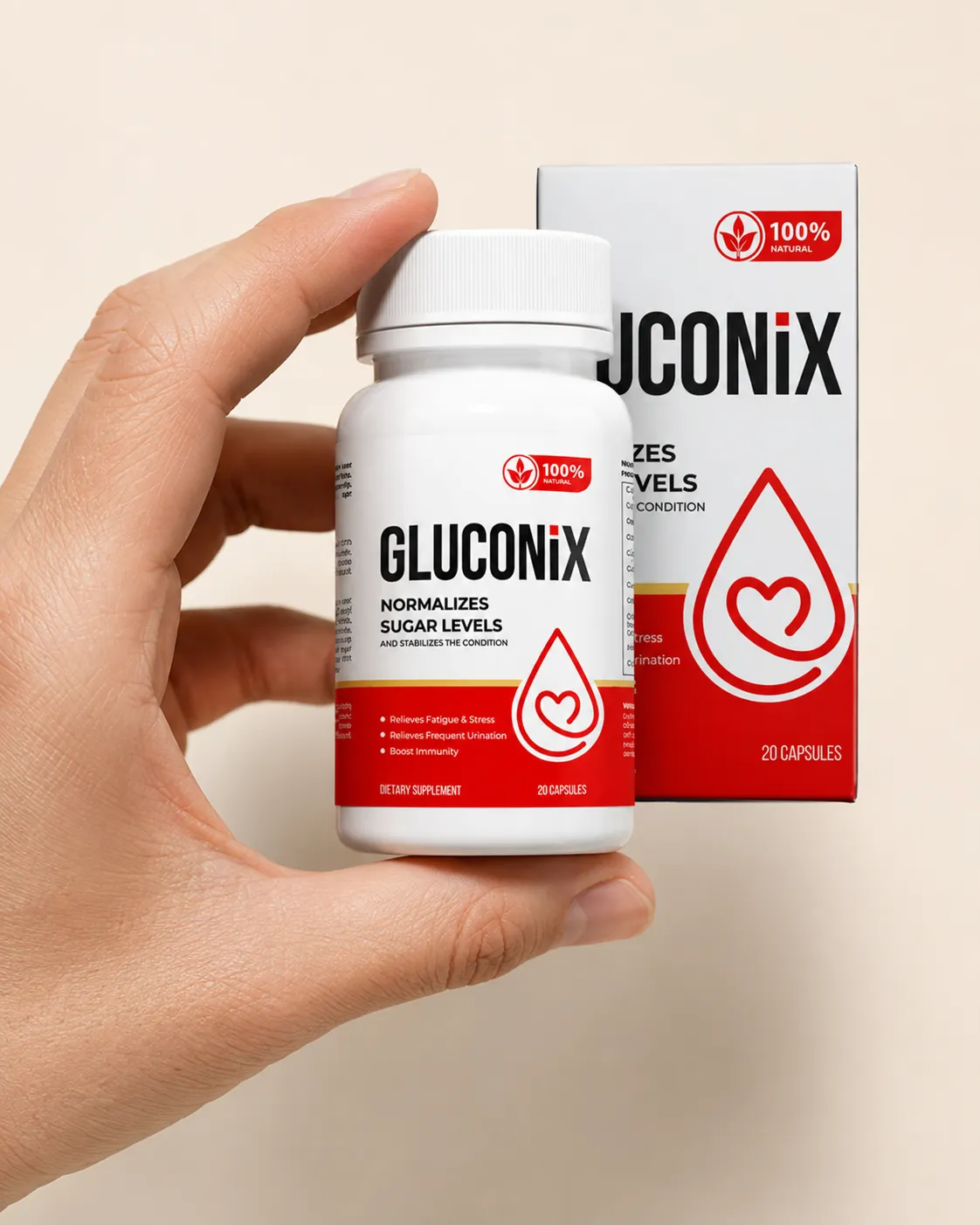 Gluconix — Verpackung in der Hand