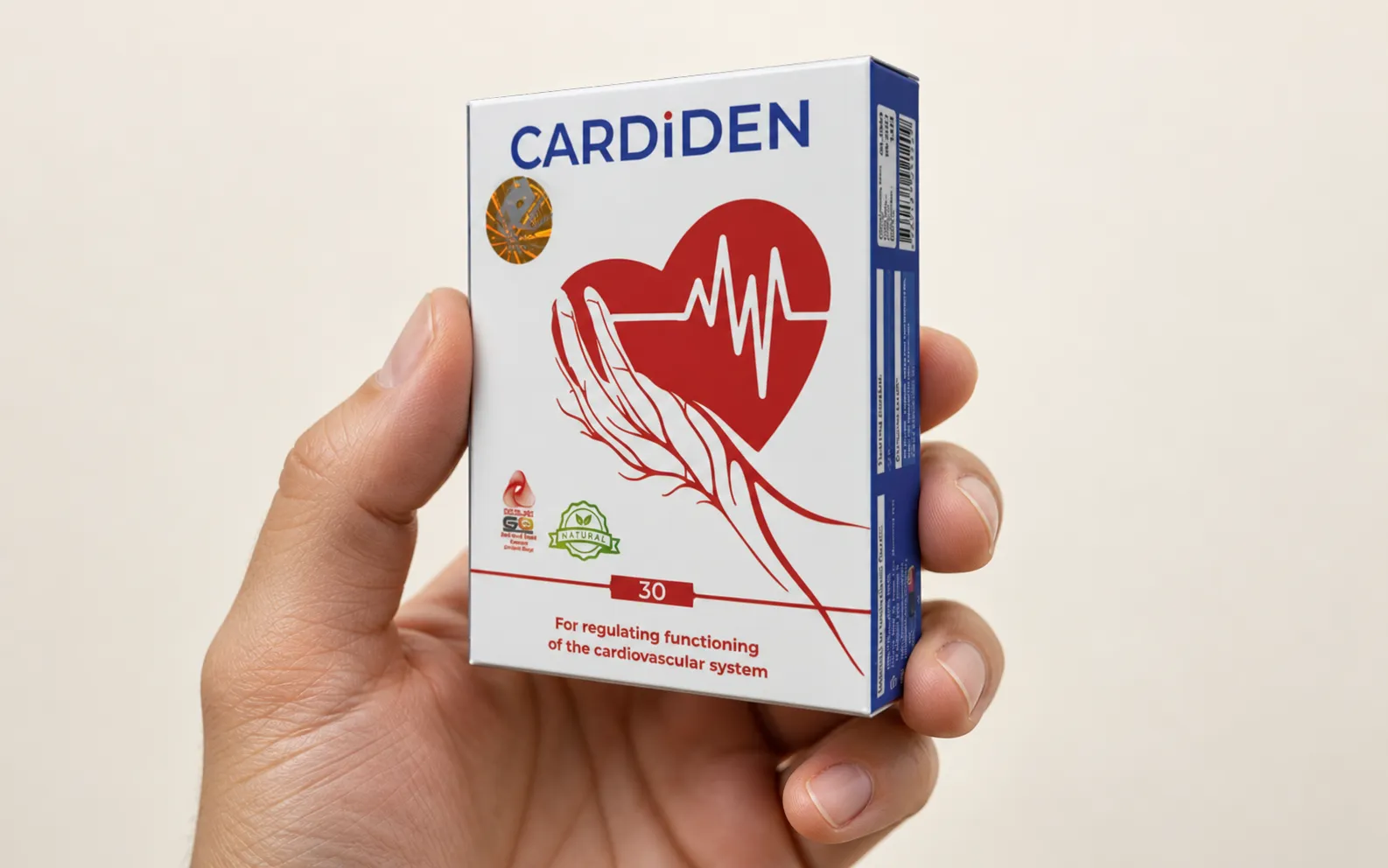 Cardiden — Verpackung in der Hand