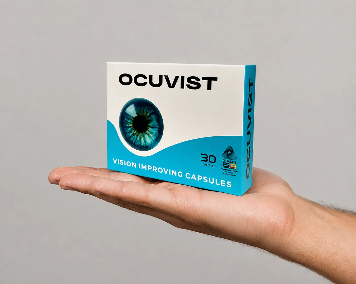 Ocuvist — Verpackung in der Hand