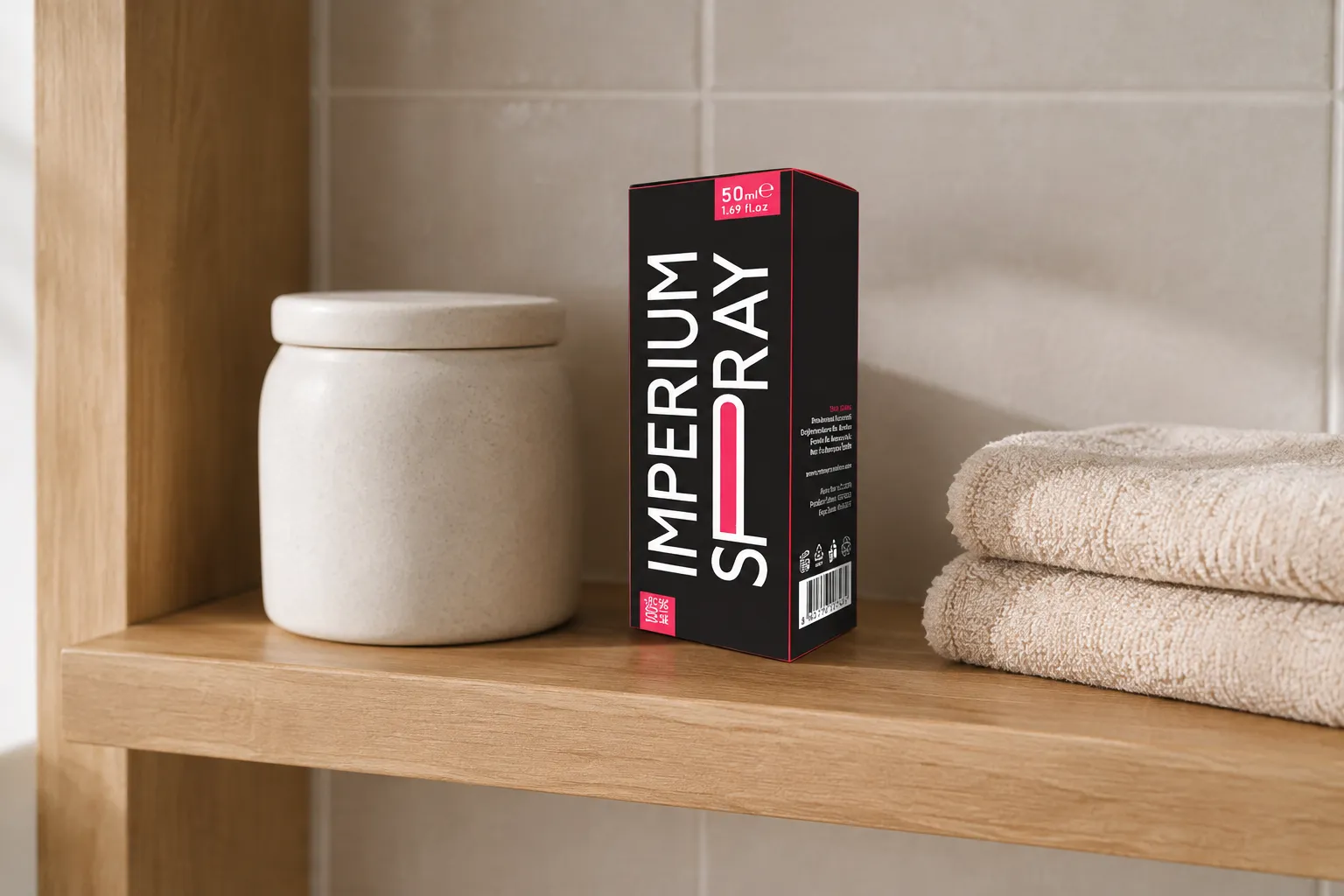 Imperium Spray — Verpackung im Alltag