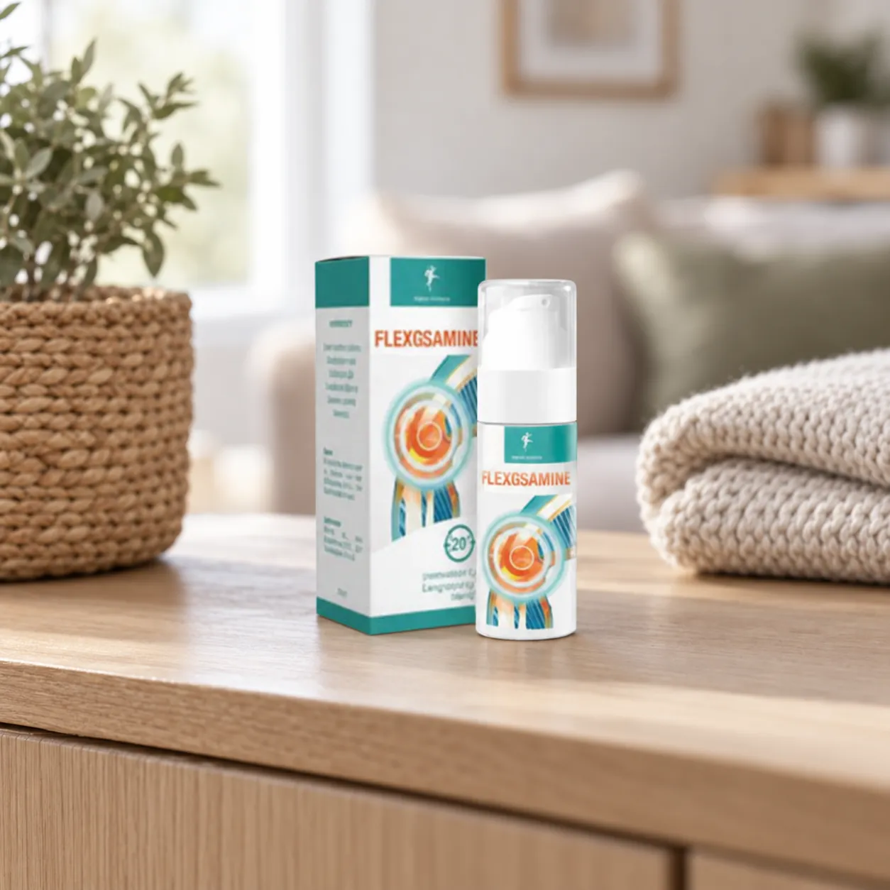 Flexosamine Gel — Verpackung im Alltag