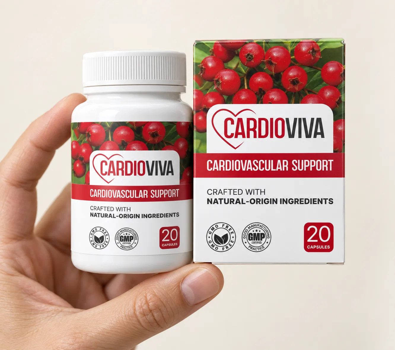 CardioViva — Verpackung in der Hand