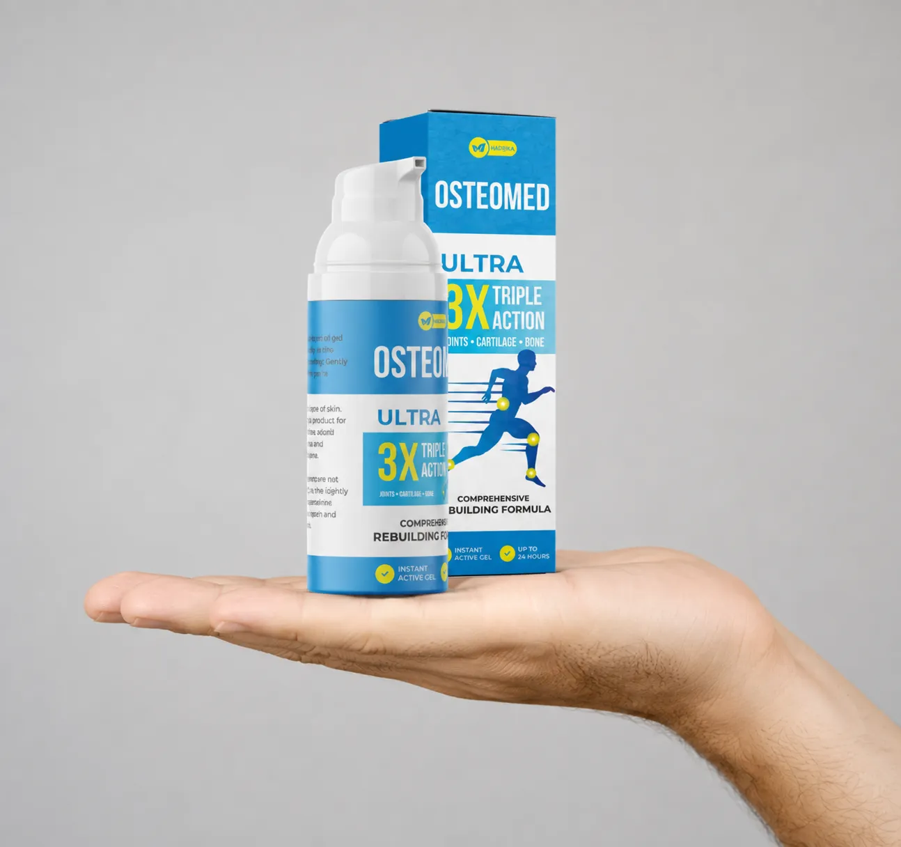 Osteomed — Verpackung in der Hand