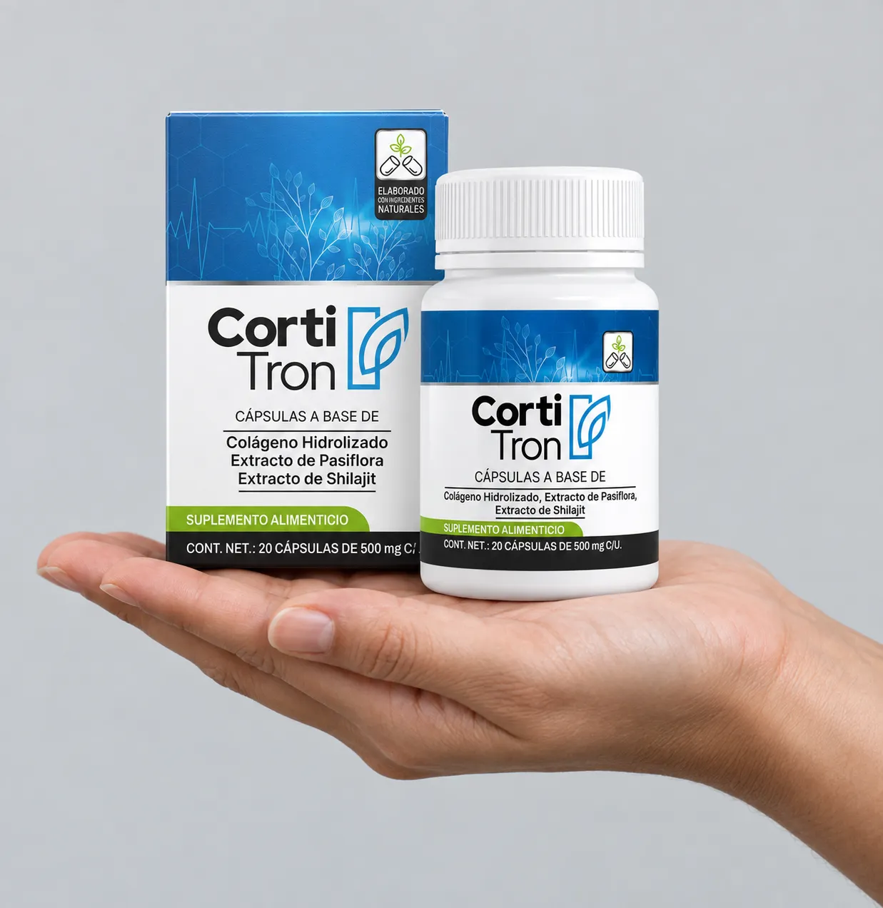 Cortitron — Verpackung in der Hand