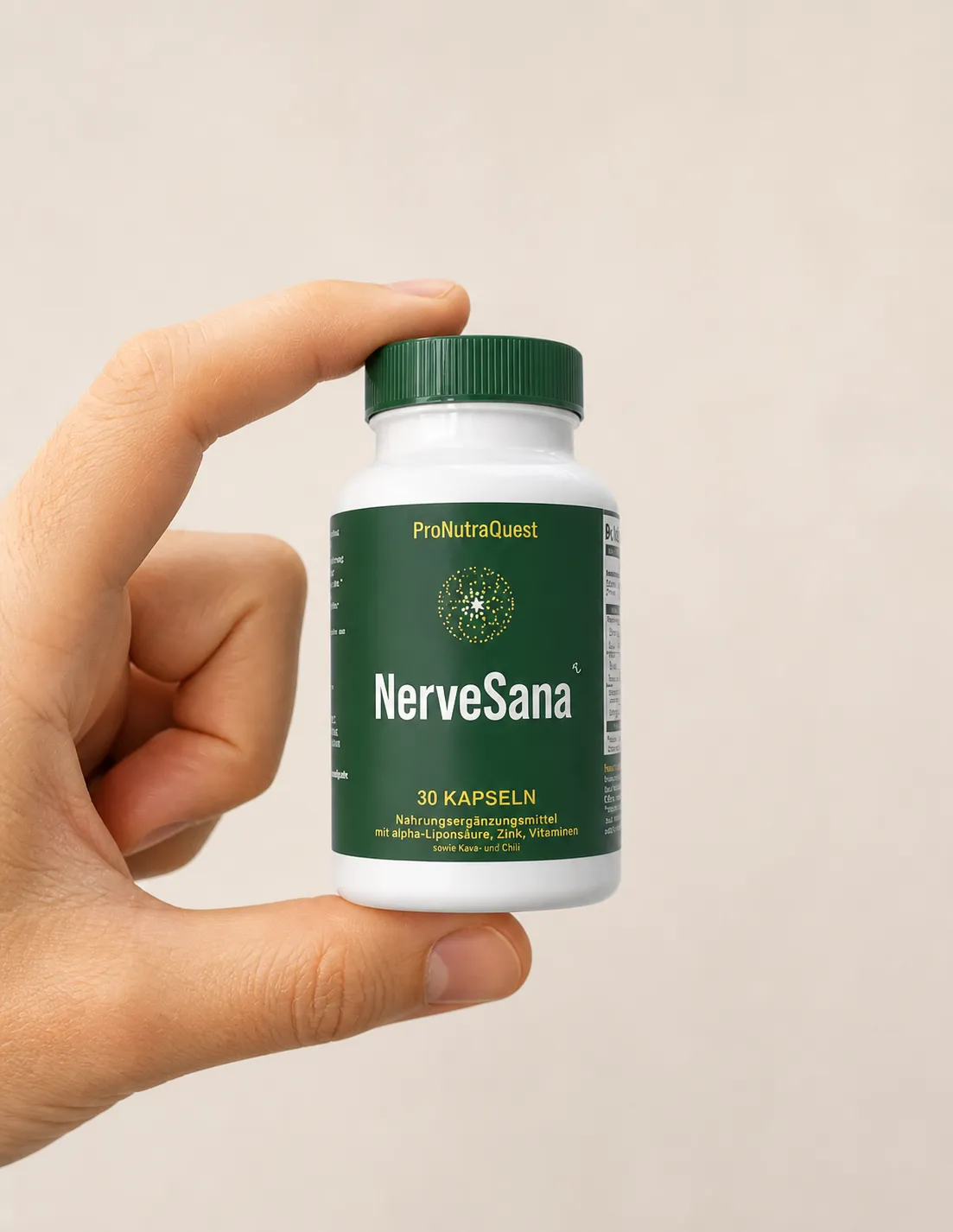 NerveSana — Verpackung in der Hand