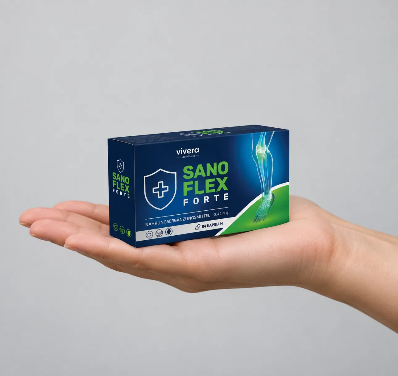 SANOFLEX — Verpackung in der Hand