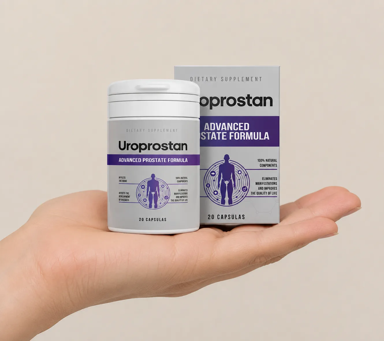 Uroprostan — Verpackung in der Hand
