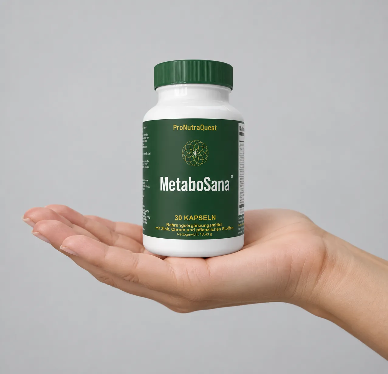 MetaboSana — Verpackung in der Hand