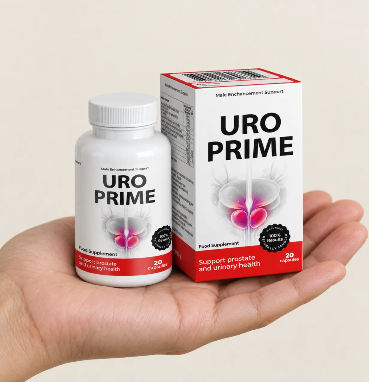 UroPrime — Verpackung in der Hand