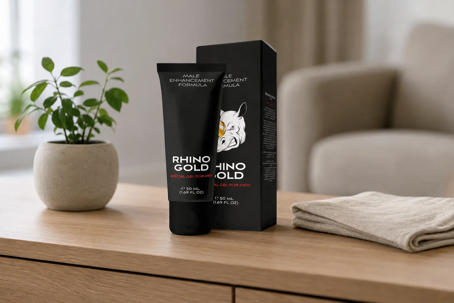 Rhino Gold Gel — Verpackung im Alltag