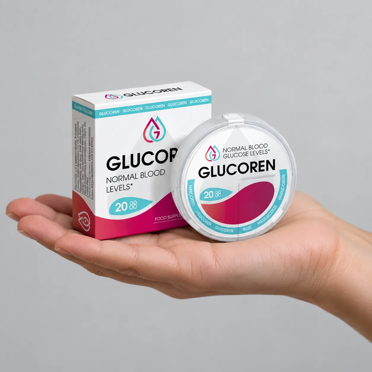 Glucoren — Verpackung in der Hand
